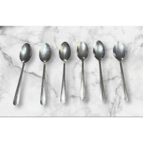 VTG 70s-90s Brand Ware Stainless Steel Spoons (Lot Of 6) Heavy Duty #258 Durable - Picture 1 of 4